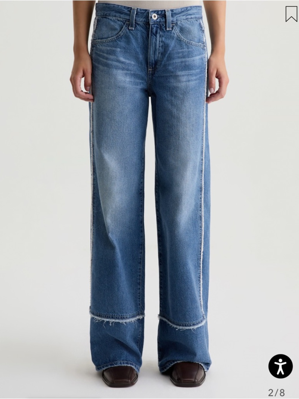 Women’s AG low rise wide leg Adria Paneled Jean NWT